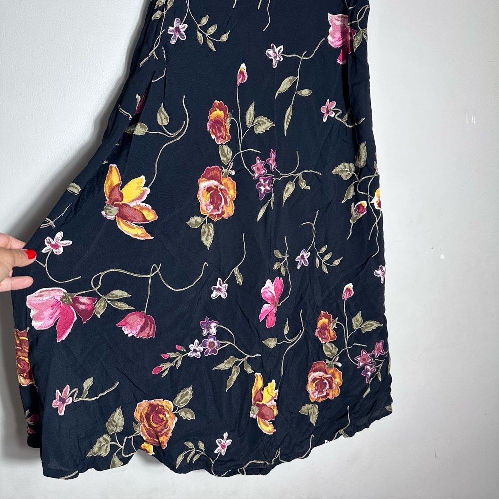 Floral Black Midi Skirt